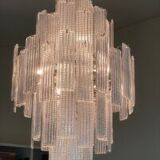 Suspension transparentes modernes « listelli » lustre en verre de murano