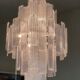 Transparent diamond strips “listelli” murano glass chandelier
