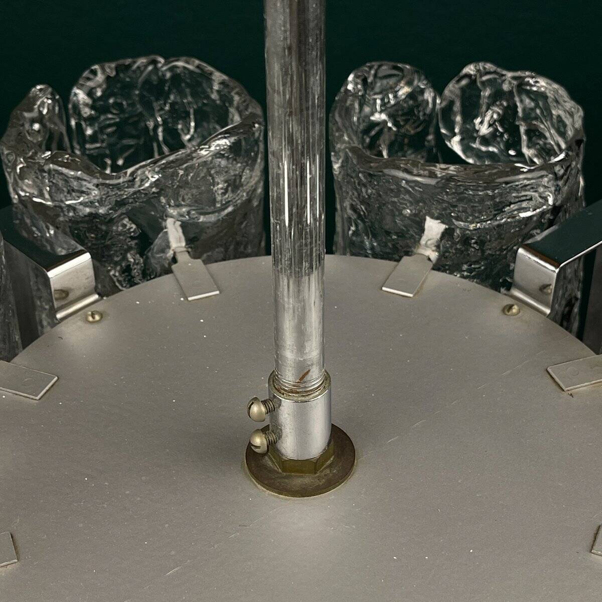 Vintage Ice Murano Chandelier by AV Mazzega, Italy, 1970s