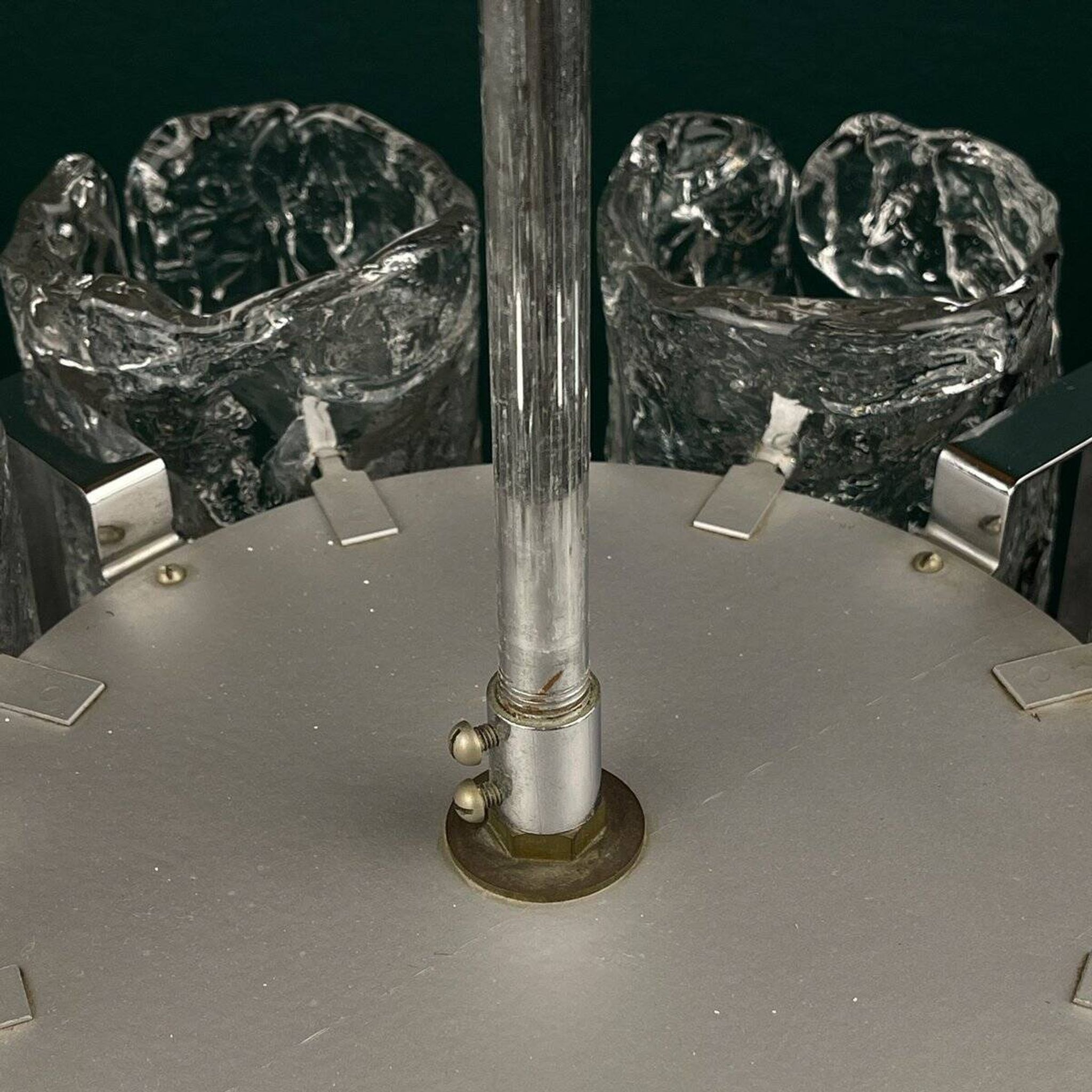 Vintage Ice Murano Chandelier by AV Mazzega, Italy, 1970s