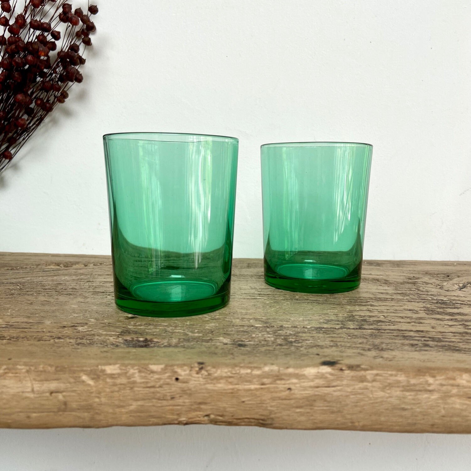 6 vintage glasses "Huile Lesieur"