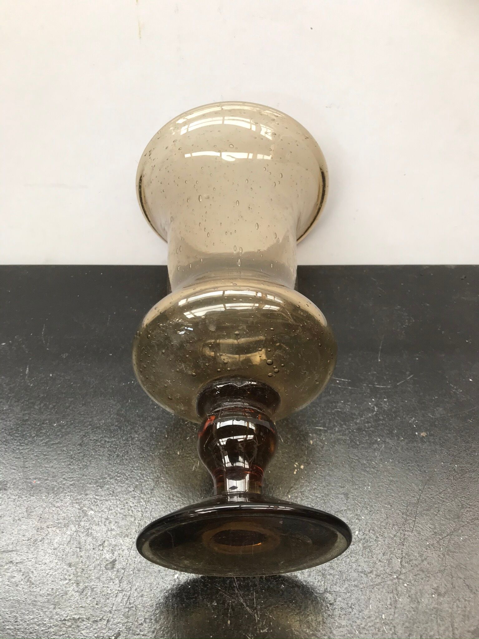Biot style vintage bubble glass standing vase