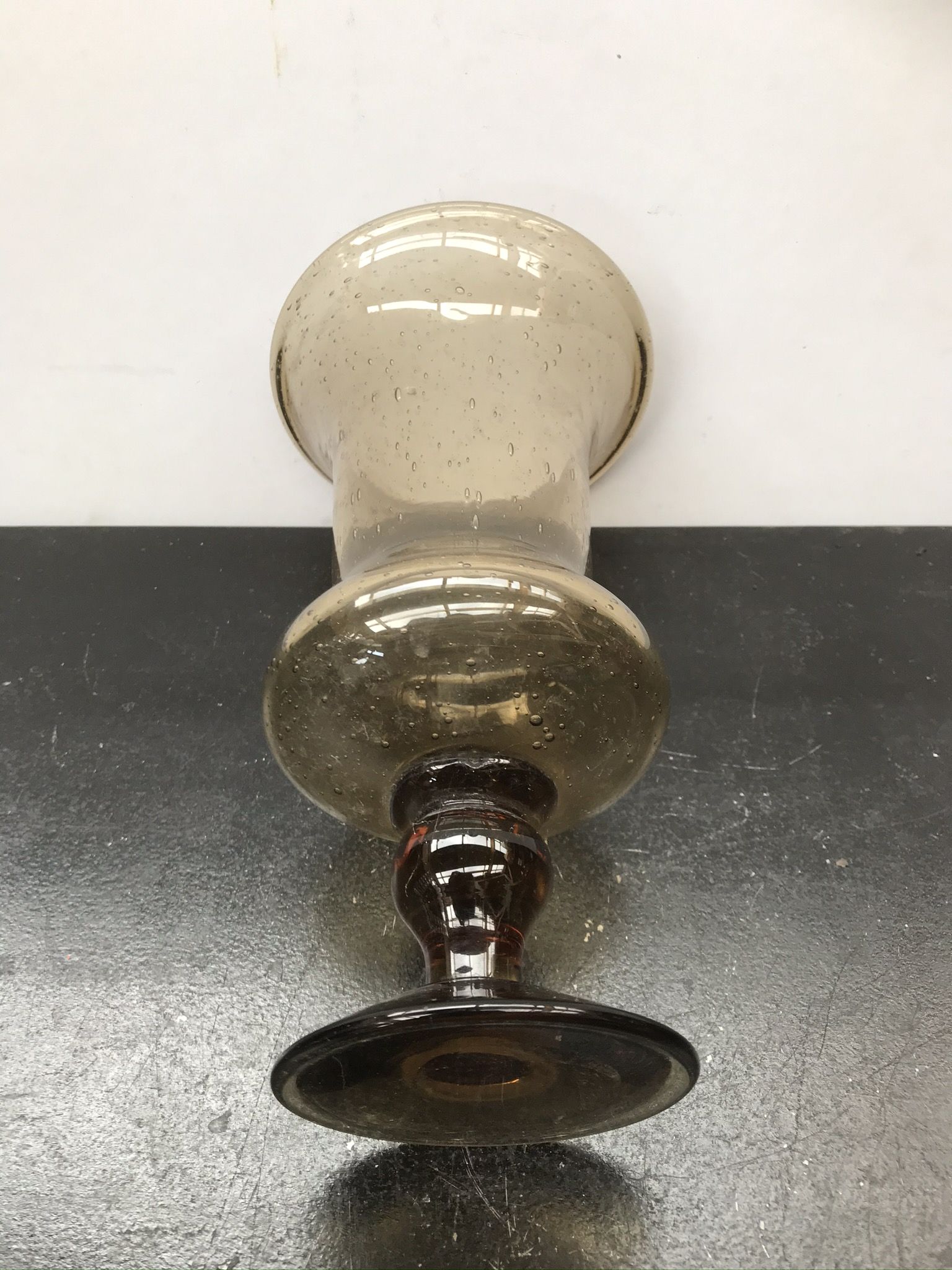 Vase sur pied style Biot verre bullé vintage