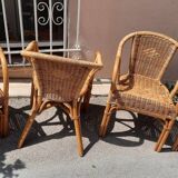 4 fauteuils en  rotin
