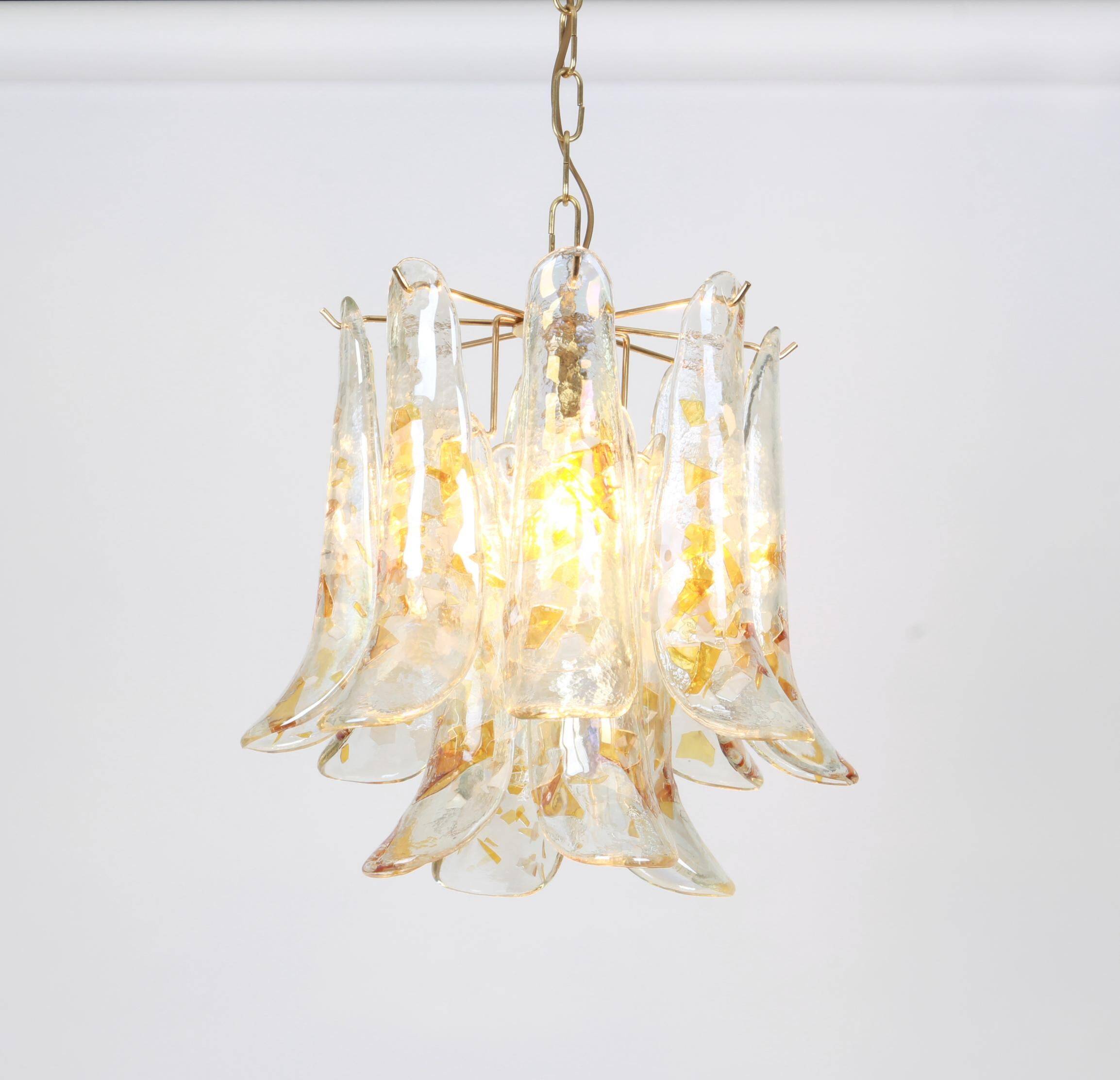 Murano glass chandelier designed by Carlo Nason for Mazzega, 1970s.