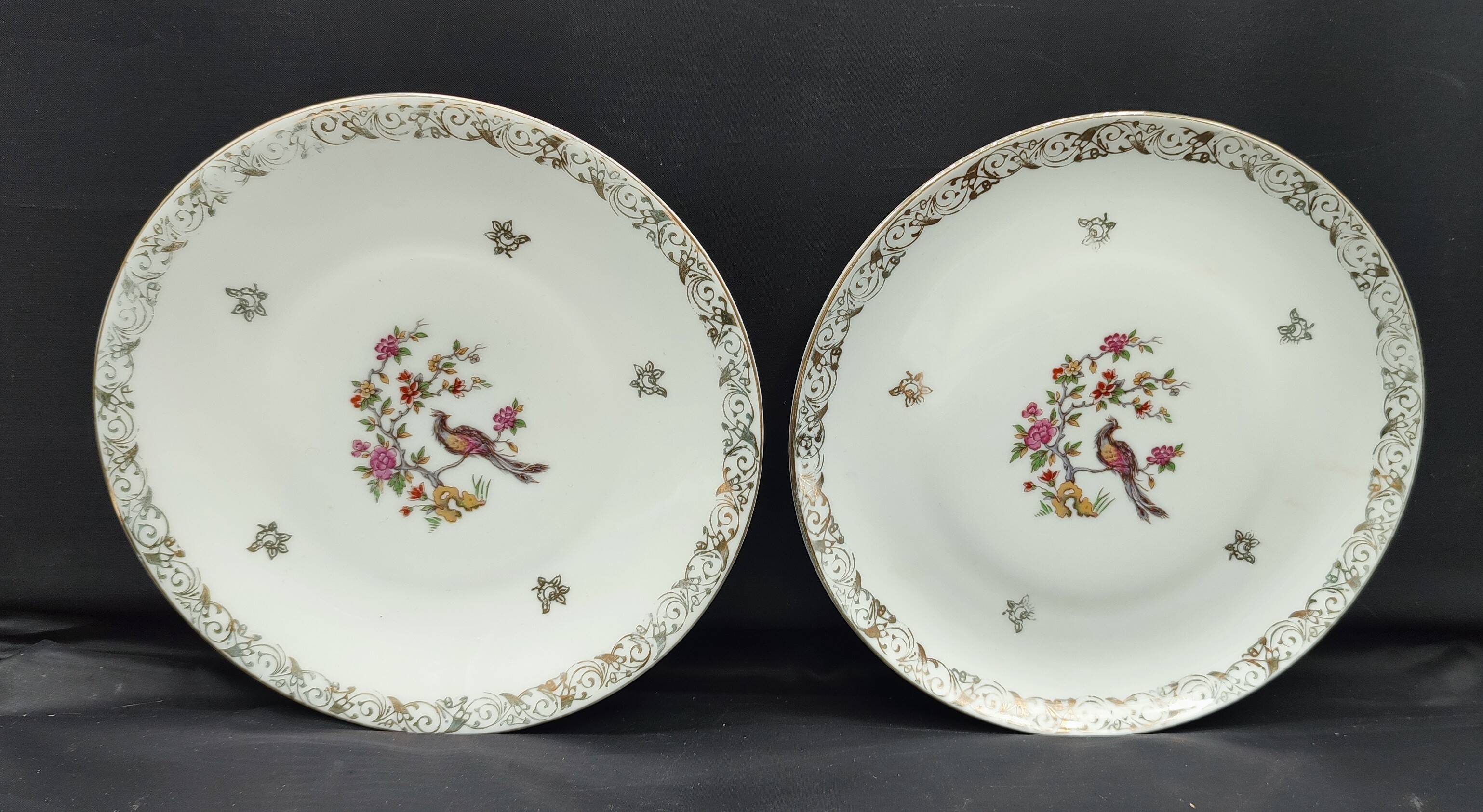 Set of 10 vintage dessert plates Limoges porcelain Bernardaud