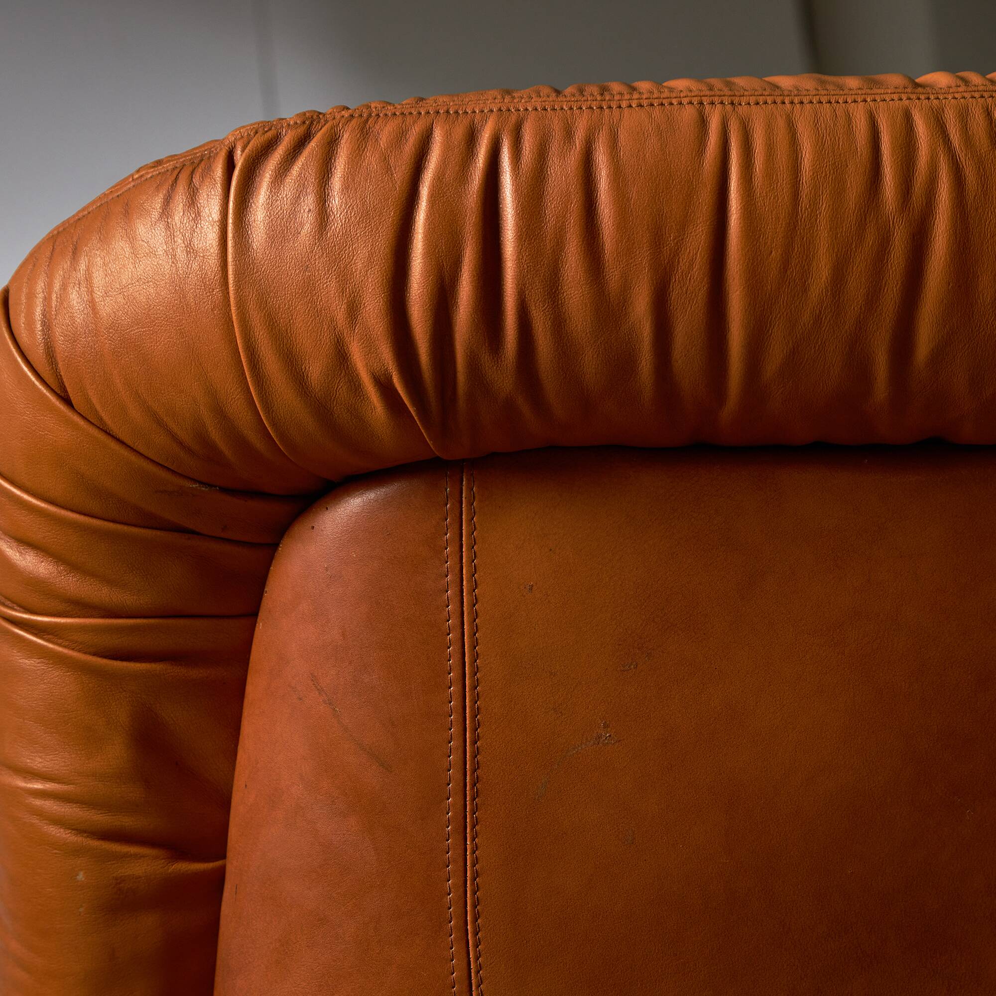 Light Warm Brown Leather Sofa Set
