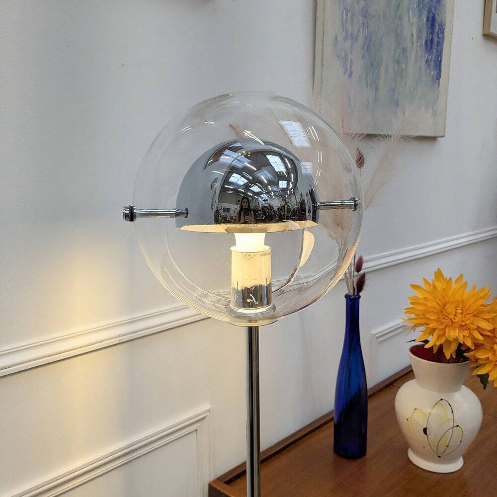 Lampadaire chromé vintage 70s