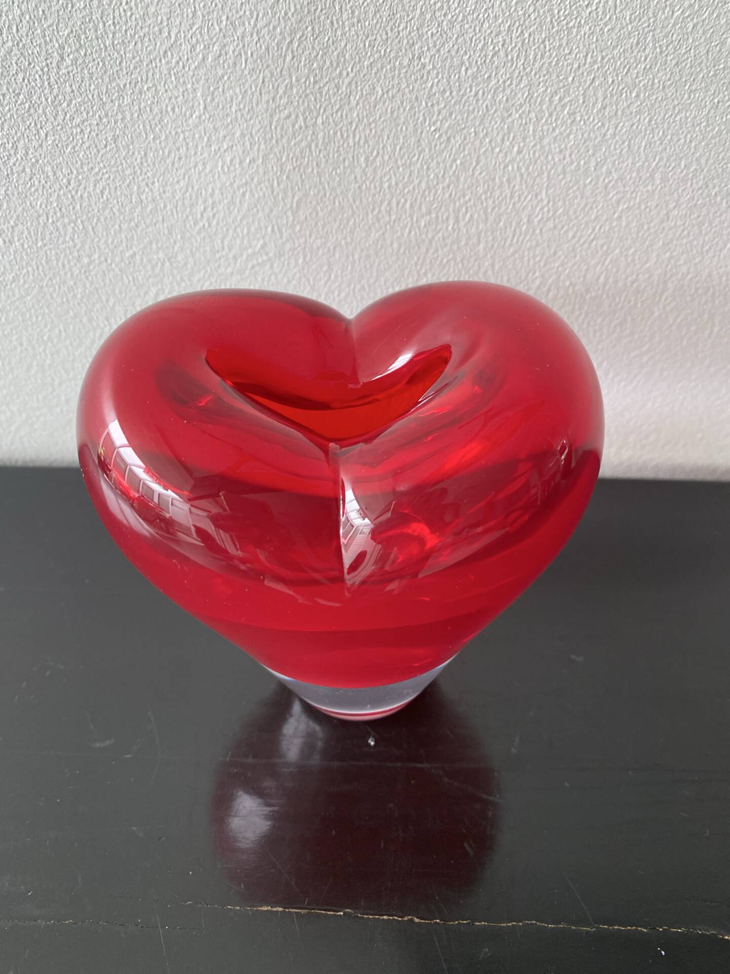 Red Heart Vase Murano attributed to Salviati by Maria Christina Hamel
