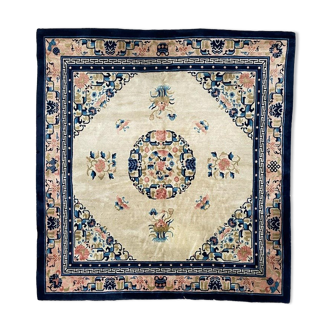 Vintage Square Carpet Art Deco from Beijing China