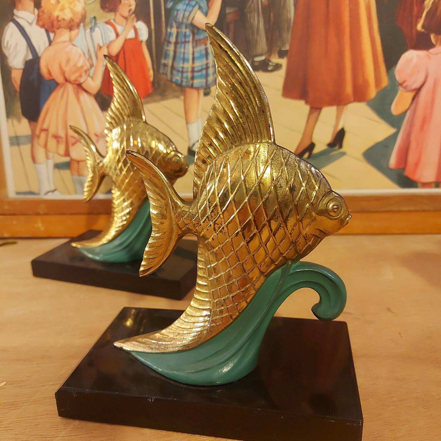 Pair of fish bookends