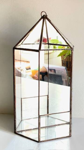 Vide poche mural miroir et laiton vintage