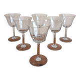 Set of 6 engraved glass stemware glasses