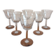 Set of 6 engraved glass stemware glasses