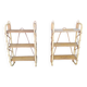 Pair of wall shelves vintage in rattan bamboo wicker