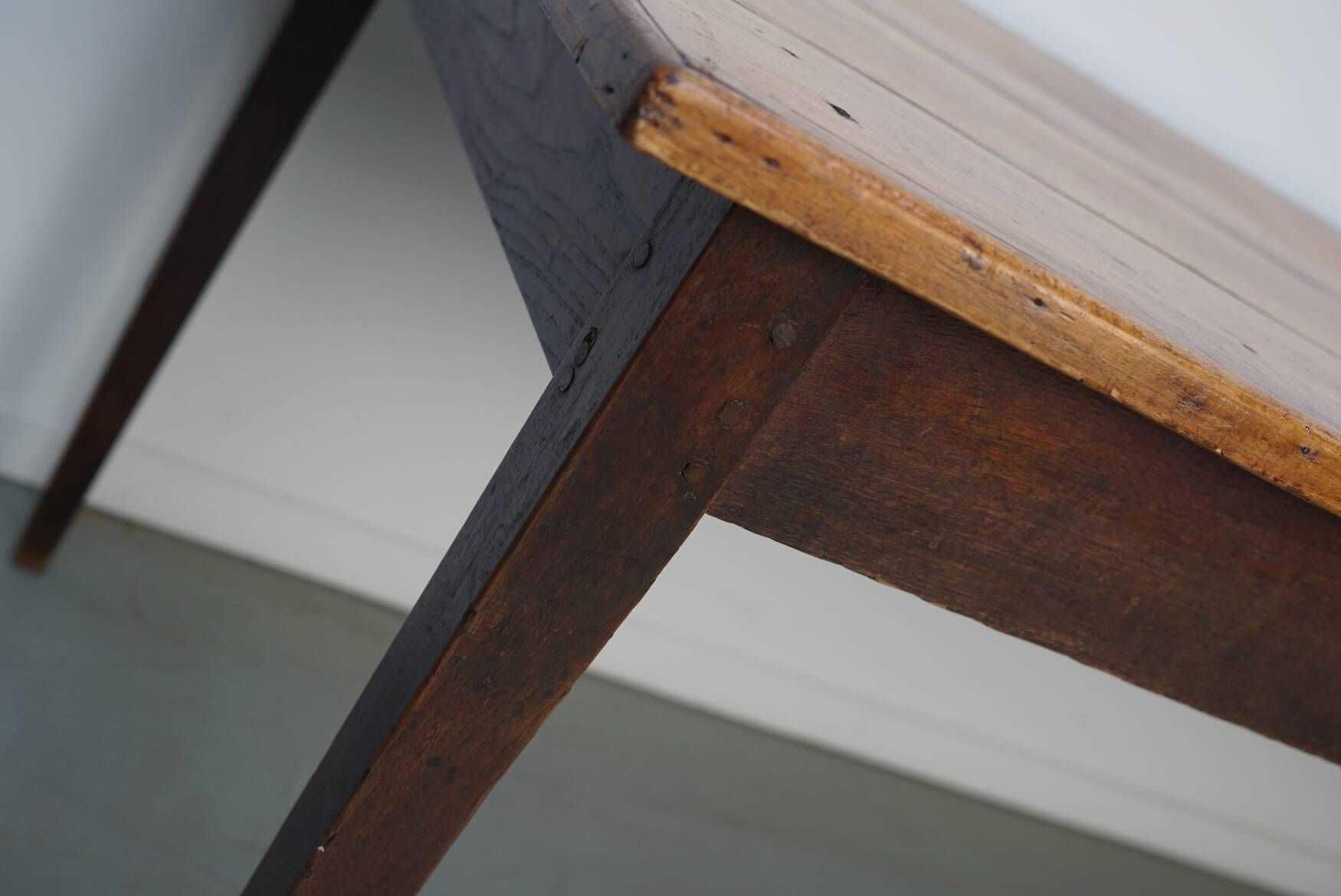 Rustic French Farmhouse Oak Dining Table from the Early 20th Century