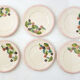 Set of 6 plates blackberries slurry