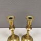 A set of vintage brass candlesticks. Denmark 1960-70s.