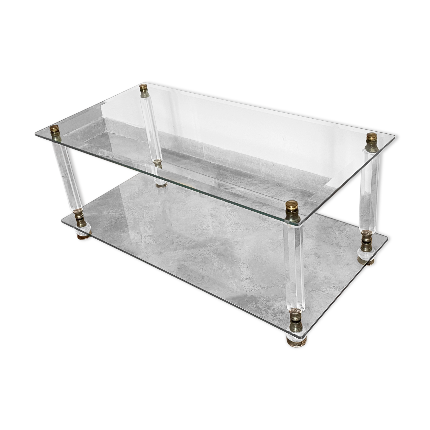 Roche Bobois coffee table. 1970. Lucite and glass.