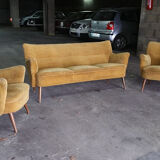 Set of lounge couch sofa 2 chairs 50s vintage