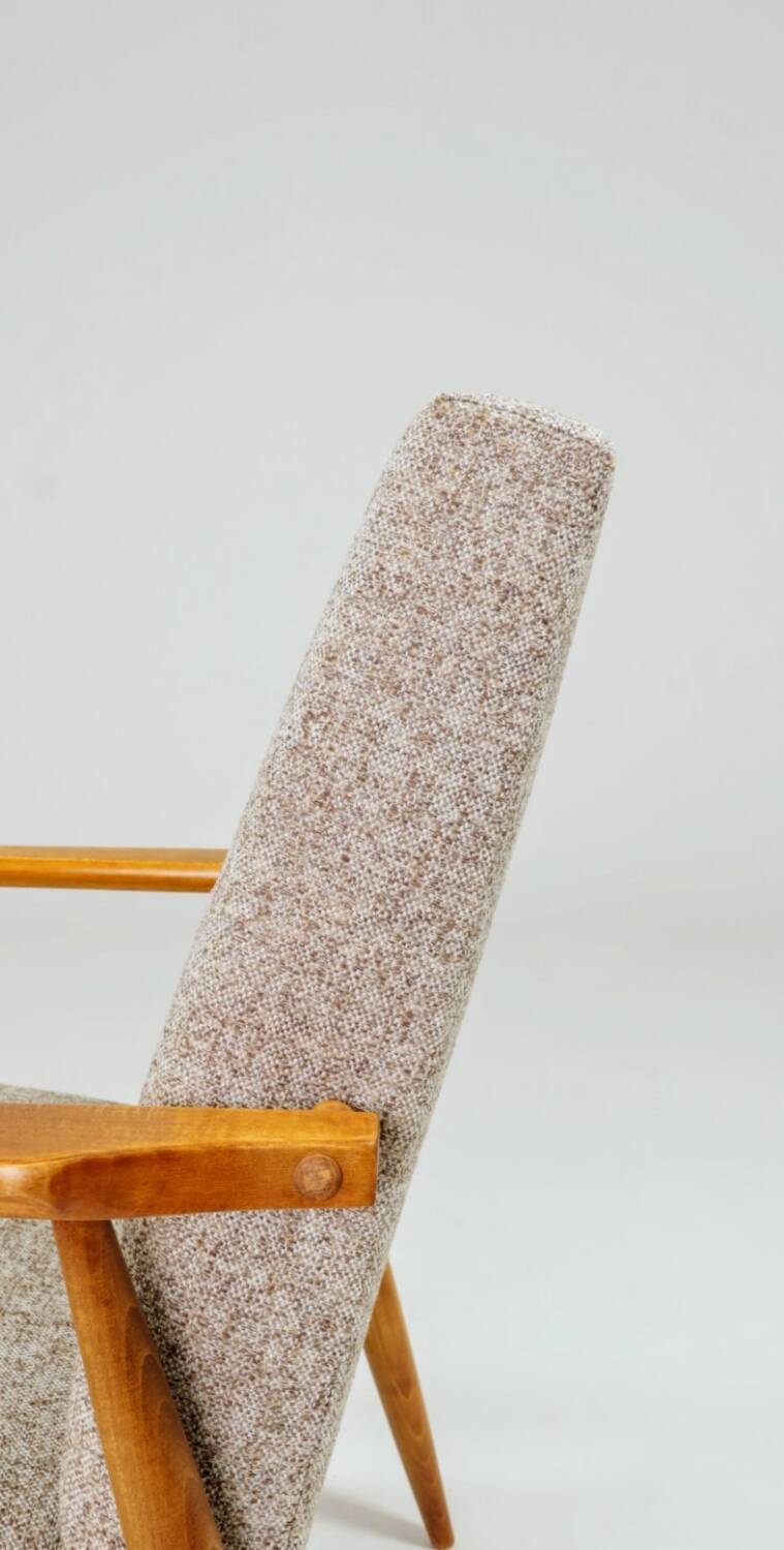 Scandinavian armchair granola beige Mid century modern design by H.Lis