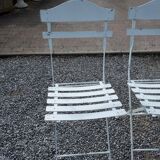 Folding garden furniture in white patinated iron