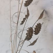 Wall lamp golden metal flowers
