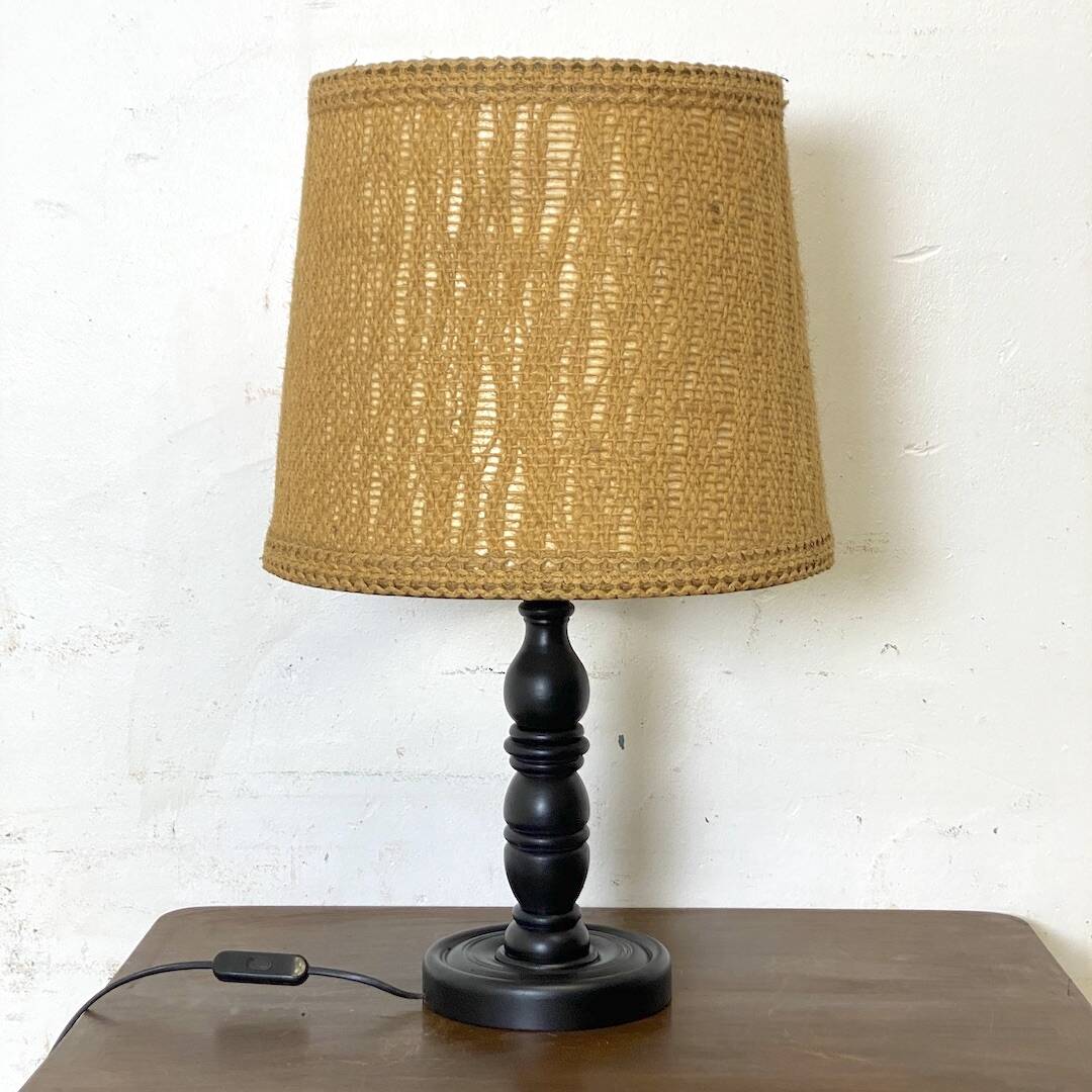 Vintage 70's twisted wood lamp