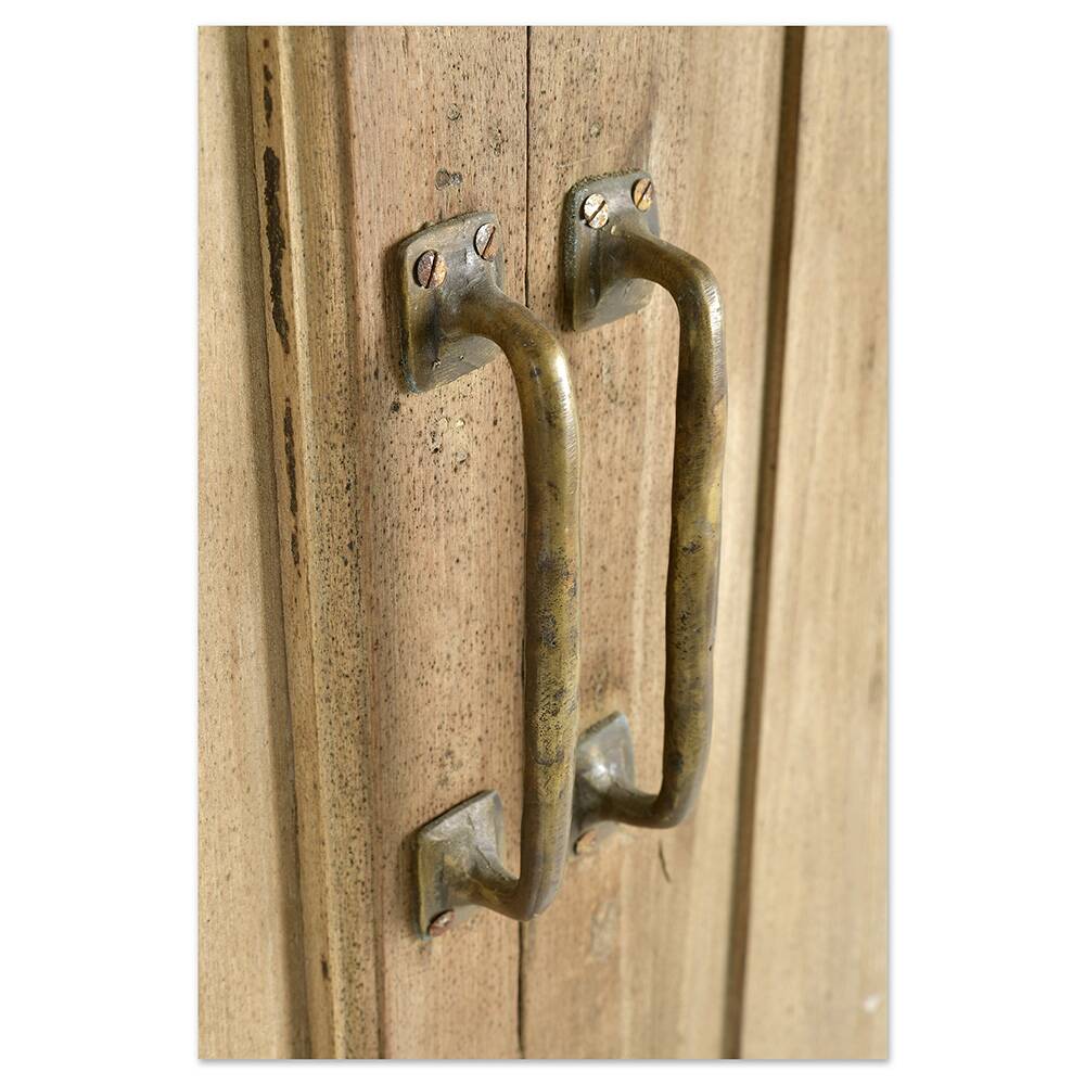 Antique Indian double-leaf door in carved solid wood