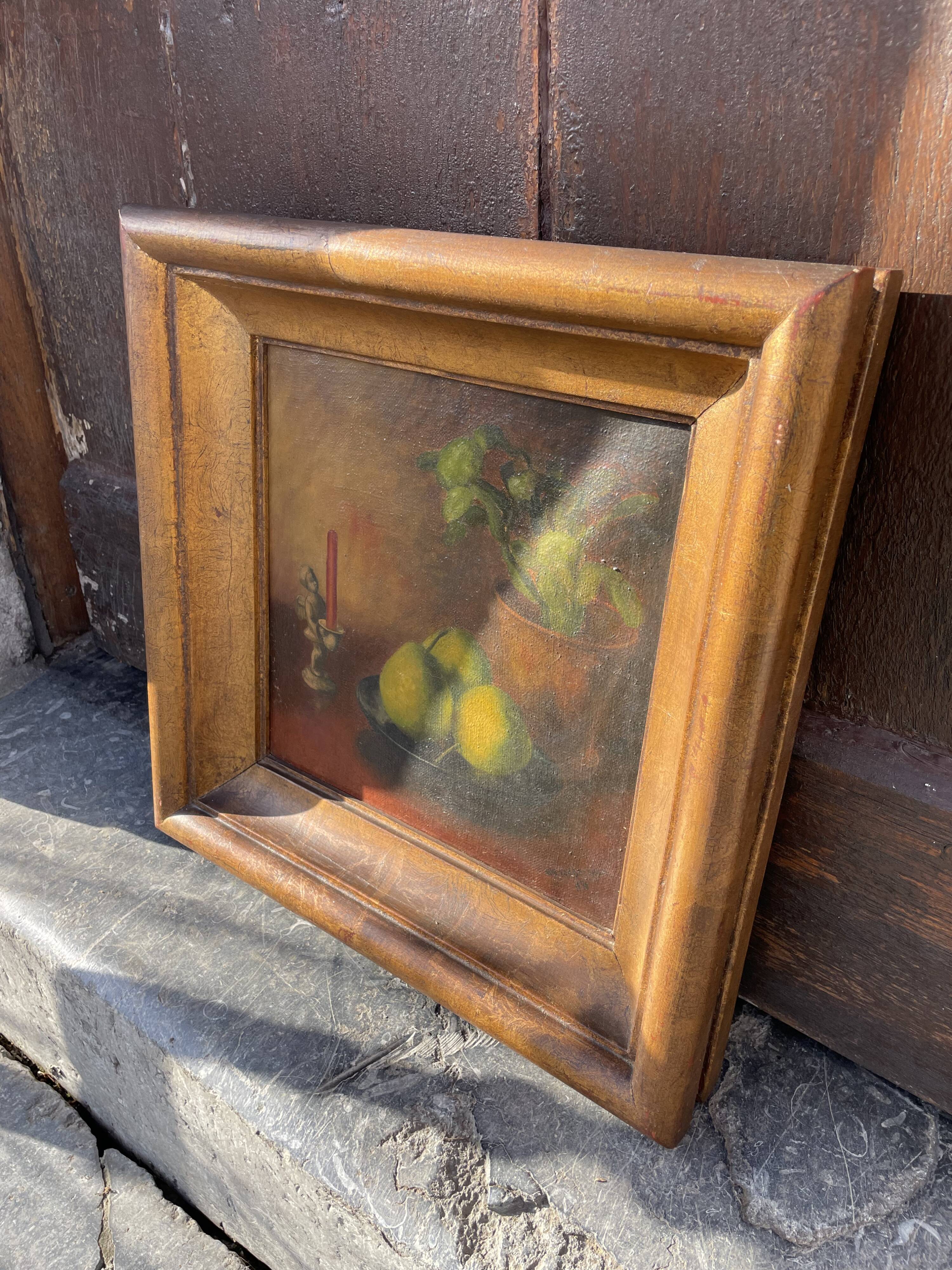 Still life with three apples, oil on canvas, 1940