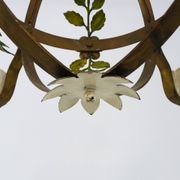 4-light ball-shaped chandelier with foliage. Italy. The 50's