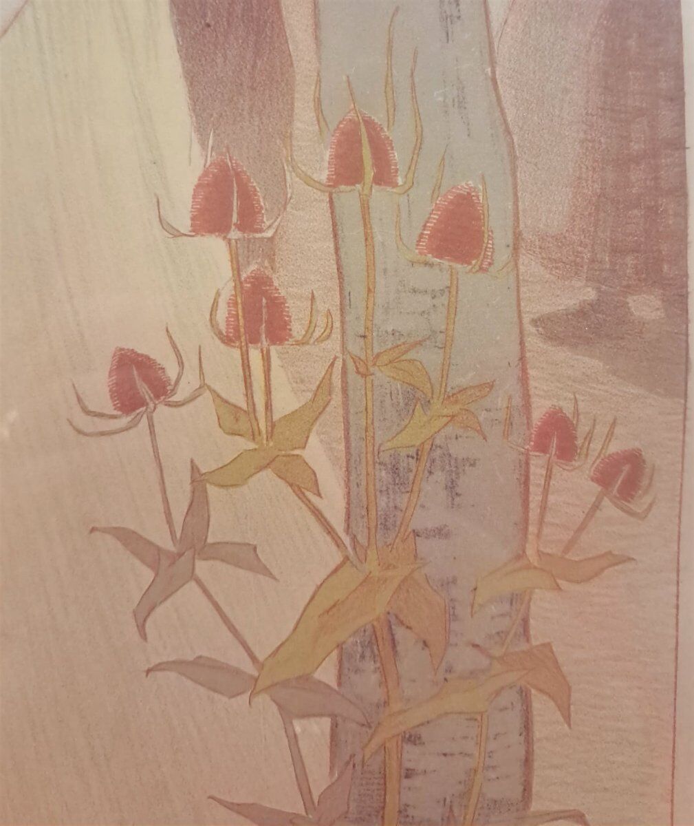 Paul Balluriau, "Twilight", signed lithograph, late 19th century.