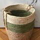 Large storage basket made from natural fibers