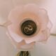 Pair of bronze swan and pink tulip wall lights in glass paste