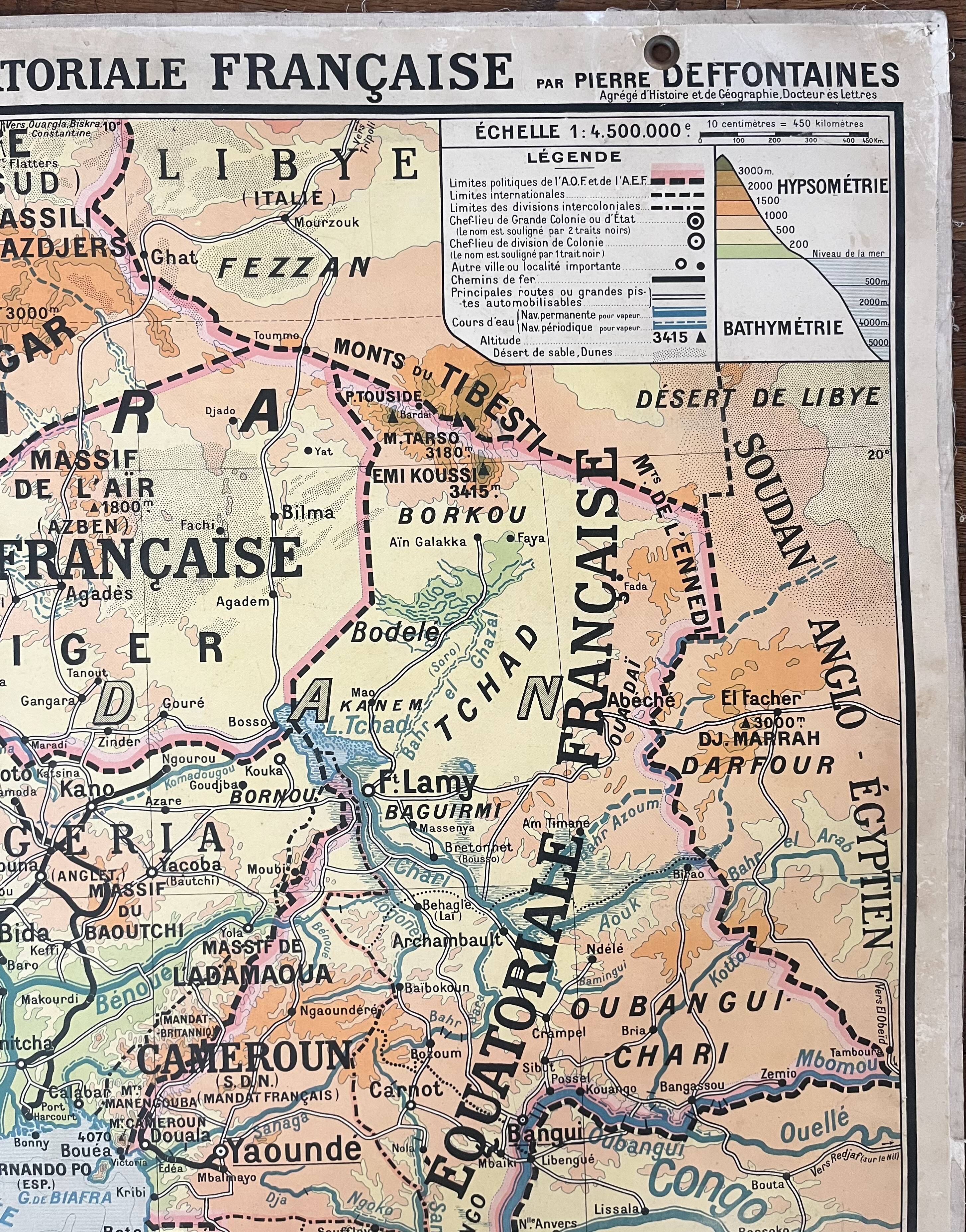 Old school map Hatier 51, 1930, Equatorial West Africa