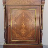 Buffet meuble d'appuie Napoléon iii en marqueterie florale et marbre 19ème