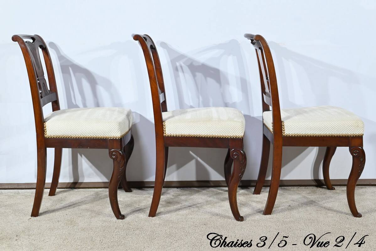 Suite of 5 Cuban Mahogany Chairs, Restoration Period – Early 19th Century