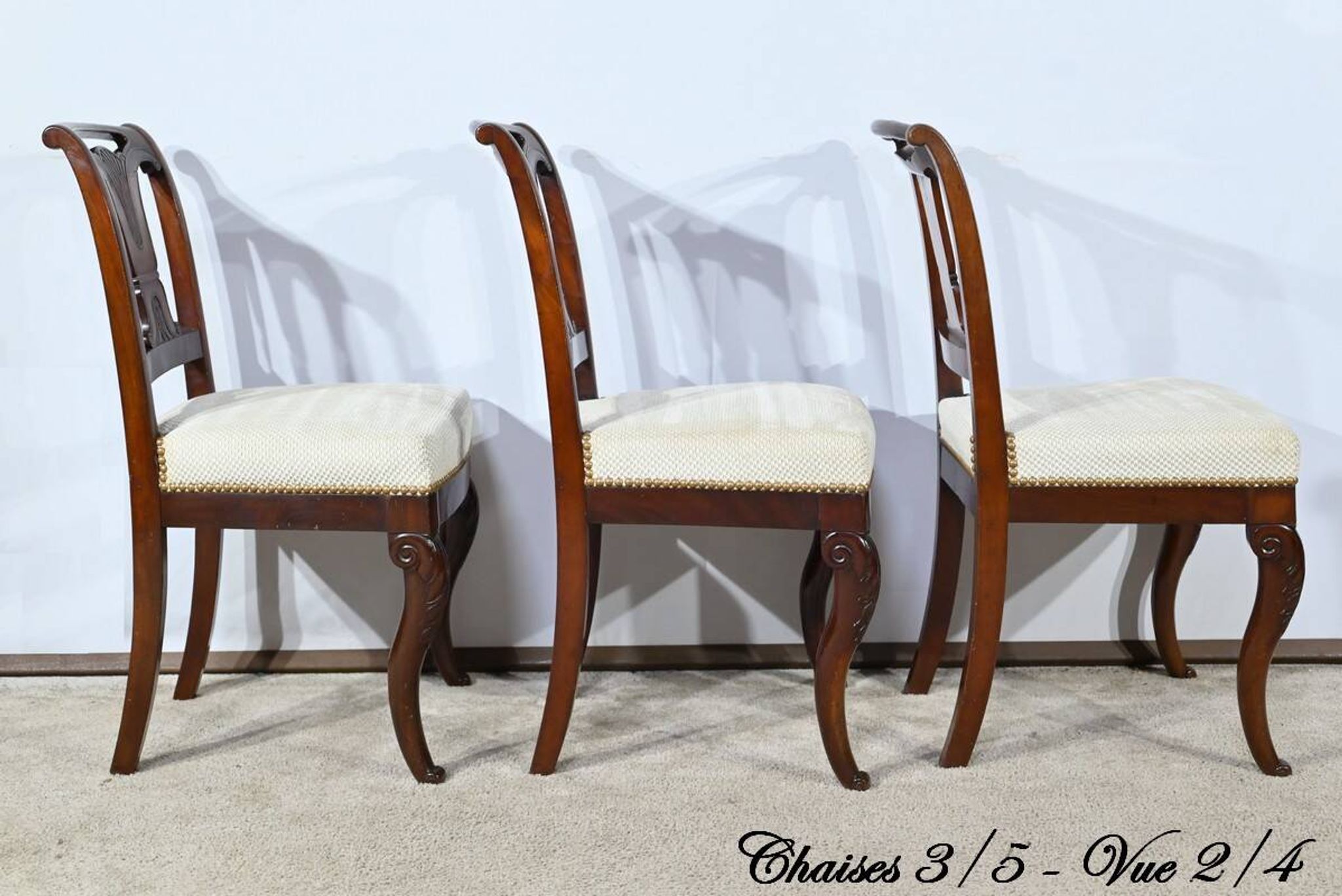 Suite of 5 Cuban Mahogany Chairs, Restoration Period – Early 19th Century
