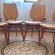 Scandinavian skai chairs with wooden splayed legs from the 1960s.