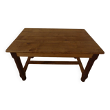Table de ferme en chêne à pieds joinds par une entretoise