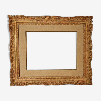 Frame Style Montparnasse carved wood patinated 47x39,5 foliage 30x23 cm SB