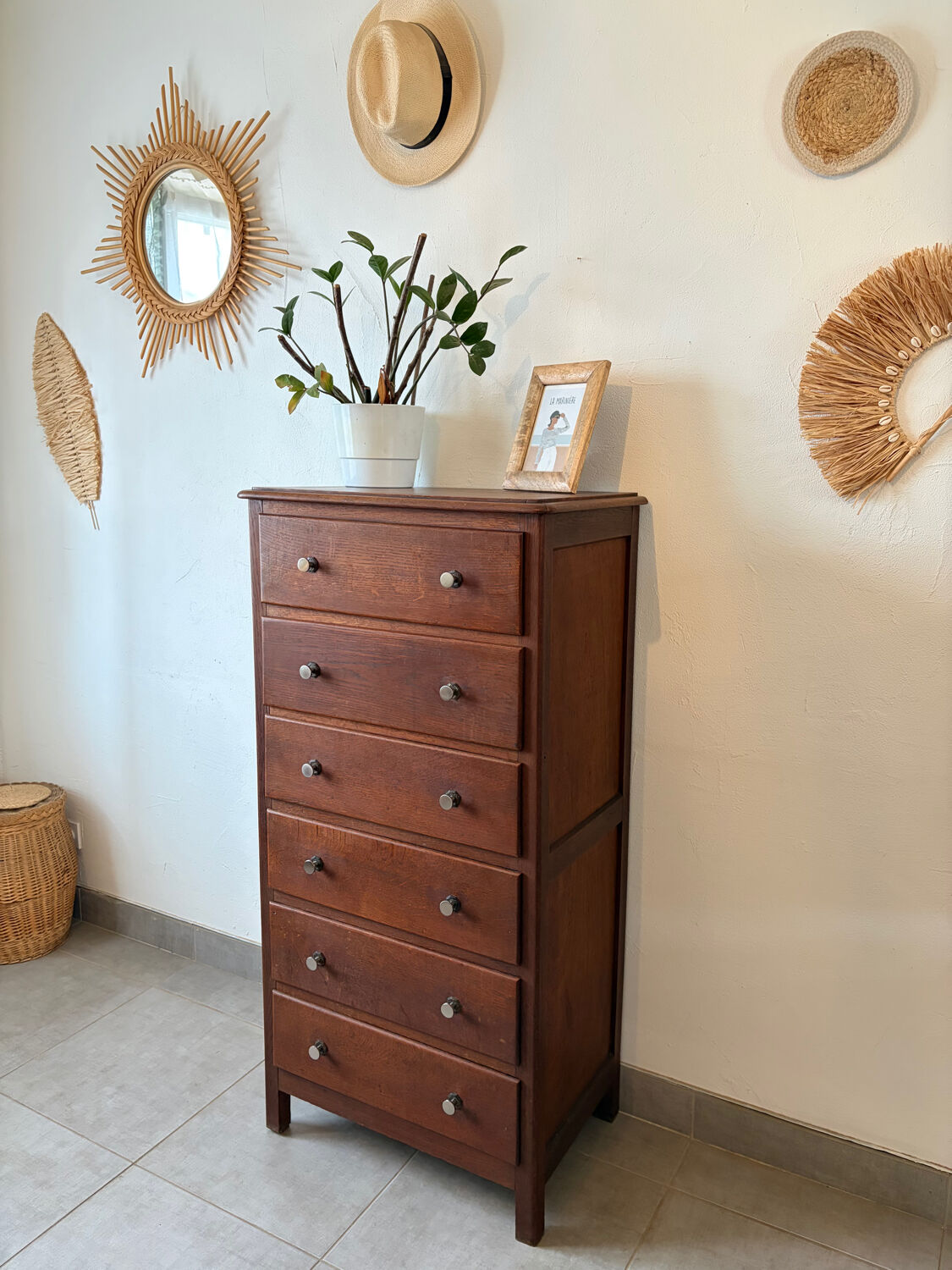 Vintage tall chest of drawers