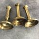 Set of 3 old brass copper zipper candlesticks