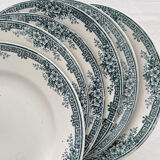 6 antique ironstone dinner plates "Lucy" Saint Amand