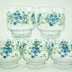 5 water glasses - decoration small blue flowers - Veronica Luminarc Arcoroc - vintage 80s