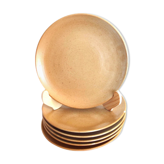 6 dessert plates Gres CNP village