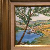 Ancient Tuscan landscape painting dated 1989