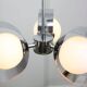 Vintage italian chrome and opaline chandelier, 70s