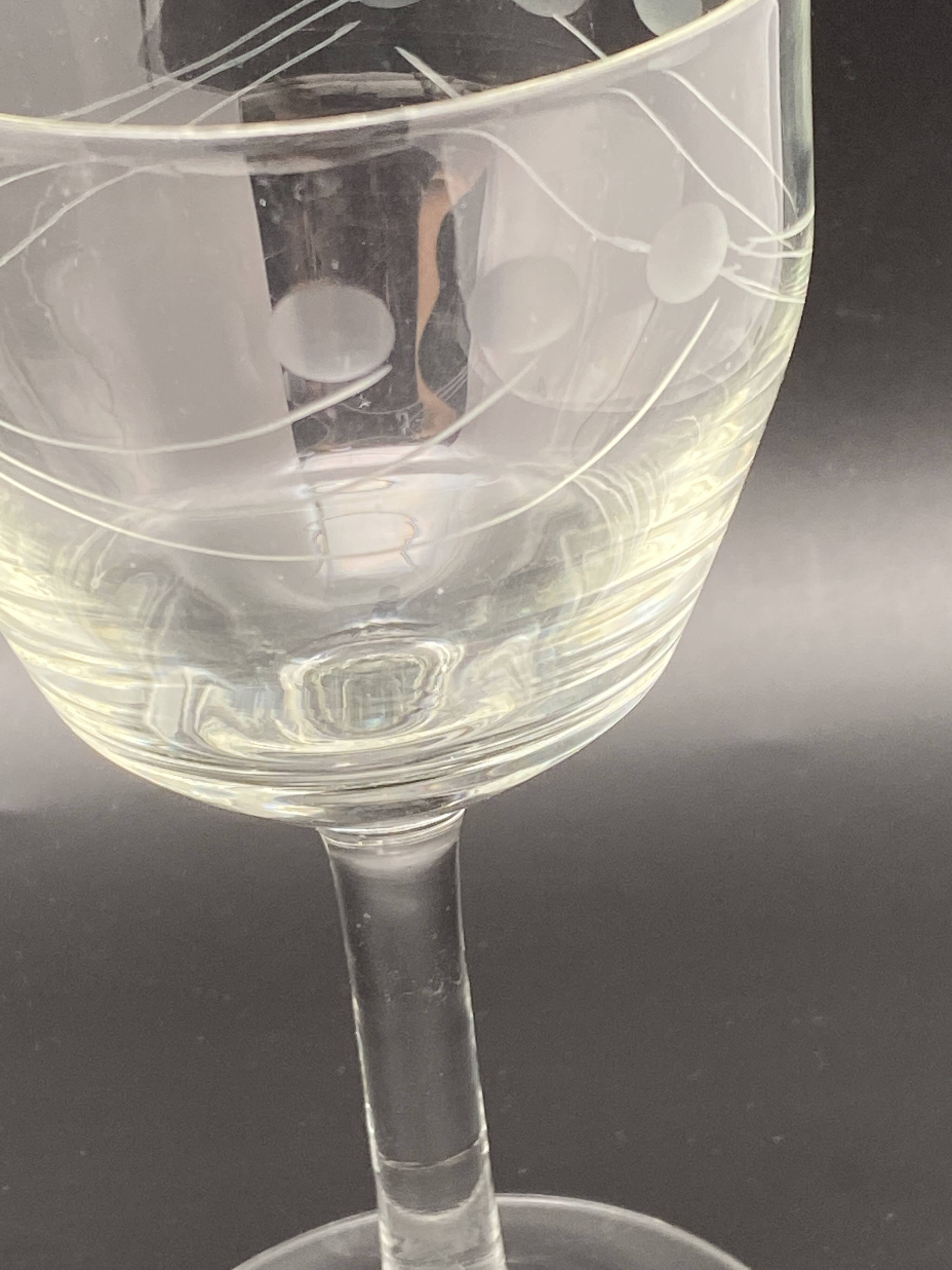 Wine glasses chiseled patterns