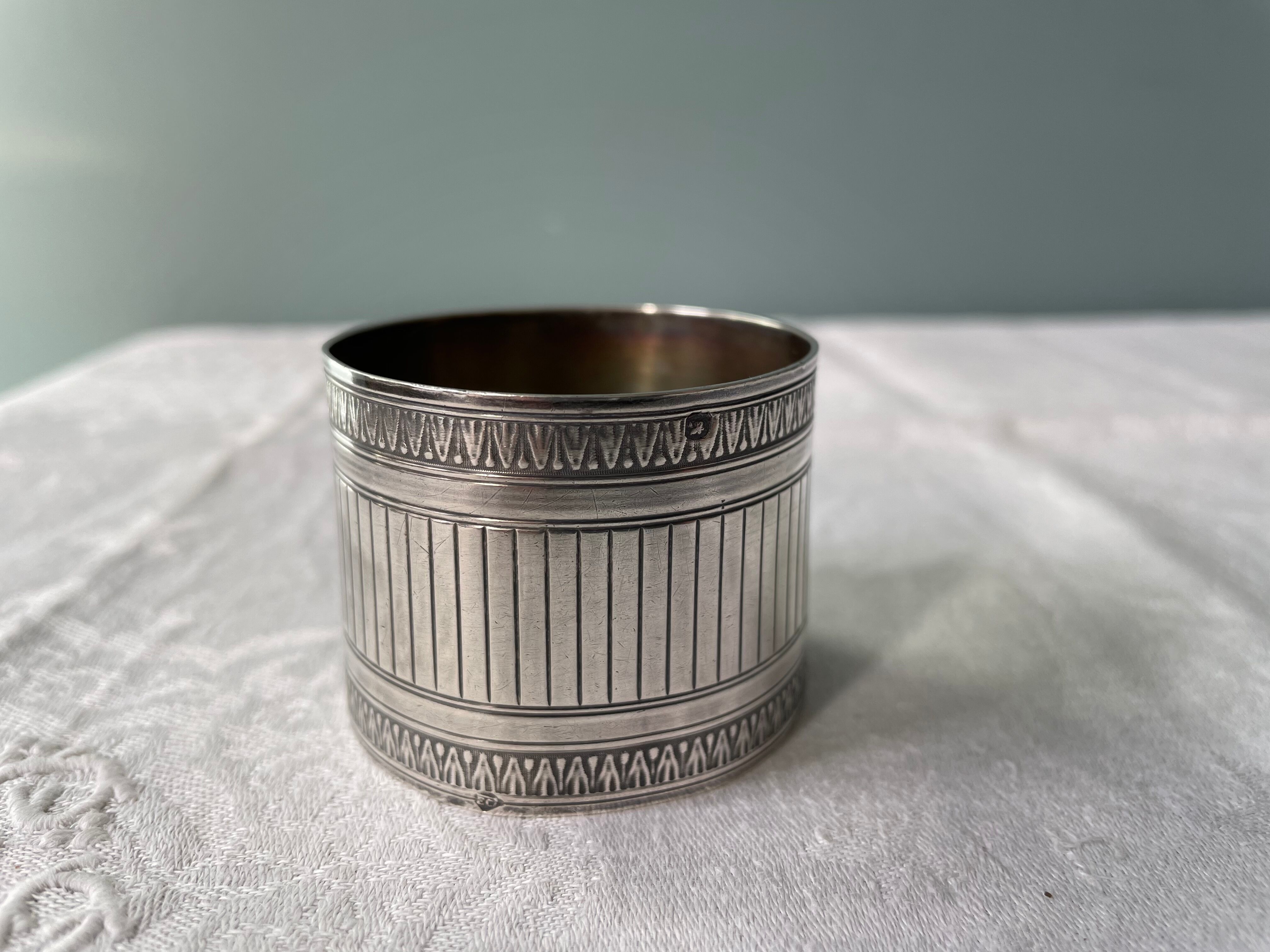 Old silver towel ring